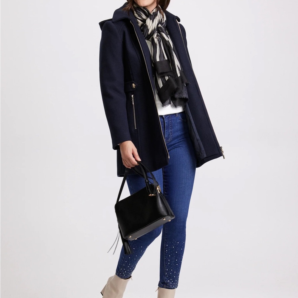 Laura Petites Navy Coat - Size 2P